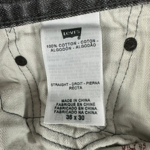 Levis Jeans Mens 36 Straight Hesher Gray Cotton Pockets Straight Leg Pockets - Picture 5 of 8